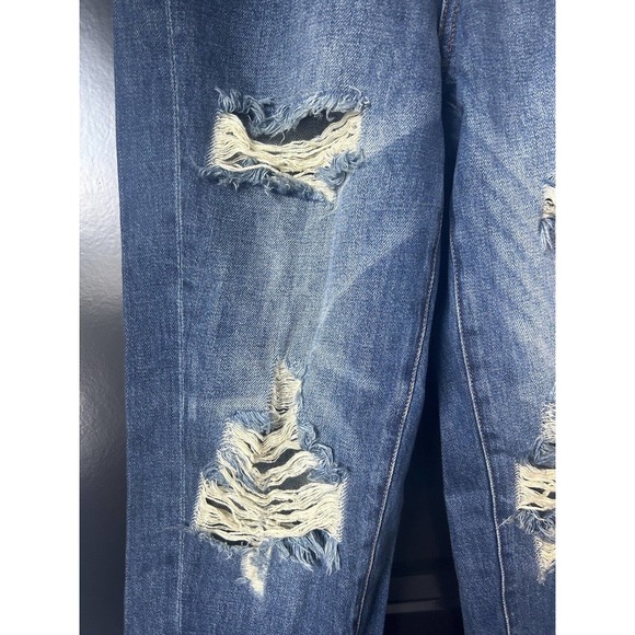 SANDRINE ROSE X FREE PEOPLE NY82 Wide Leg Distressed Blue Jeans NEW Size 25 - Picture 9 of 9